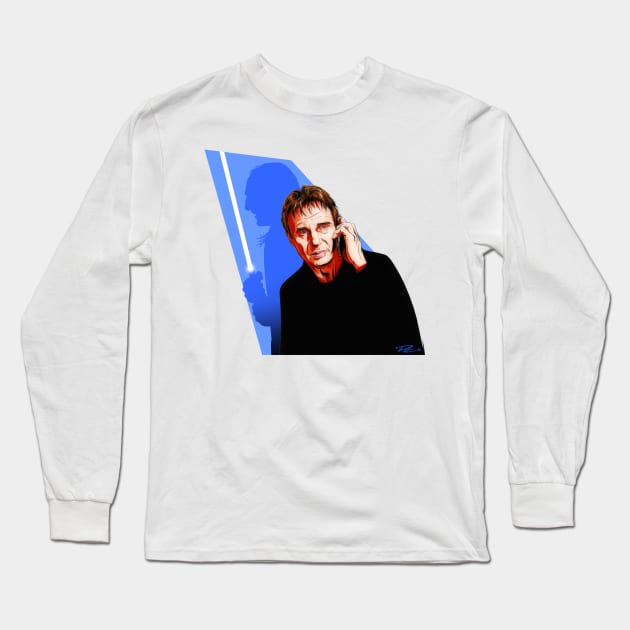 Liam Neeson - An illustration by Paul Cemmick Long Sleeve T-Shirt by PLAYDIGITAL2020